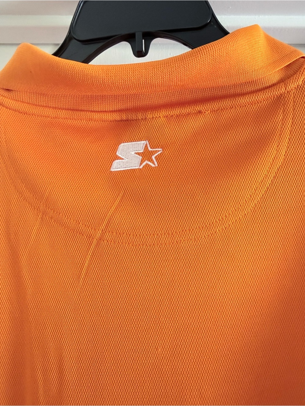 STARTER Orange Polo with White Chest Stripe and 'T' Embroidery - Picture 6 of 7